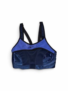 Nike Two-Tone Navy and Royal Blue High-Support Sports Bra